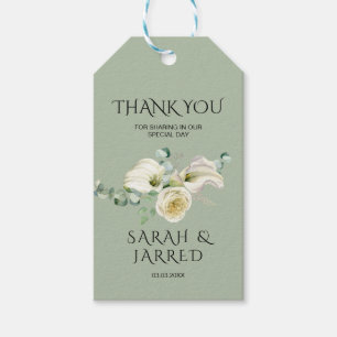 Watercolor White Calla Lilies Geschenkanhänger