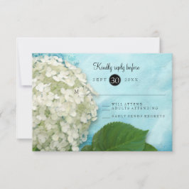 Watercolor White Hydrangea Floral Wedding RSVP Karte