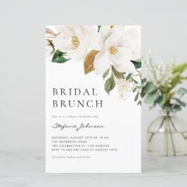 Watercolor White Magnolia Bridal Brunch Einladung