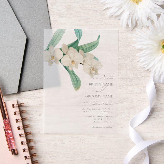 Watercolor White Orchids Floral Wedding (Hochzeit)