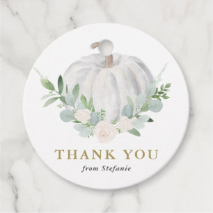 Watercolor White Pumpkin Fall Danke Geschenkanhänger