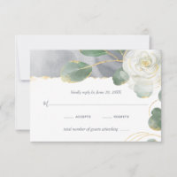 Watercolor White Rose Golden Greenery Blumenzwiebe
