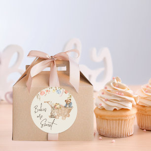 Watercolor Wild Blume Boho Kinderzimmer Babydusche Runder Aufkleber