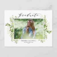 Watercolor Wild Foliage Black Foto Abschluss