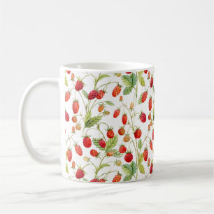 Watercolor Wild Strawberry Pattern Kaffeetasse