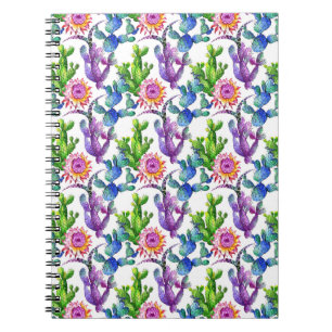 Watercolor-Wildblume-Kaktus-Muster Notizblock