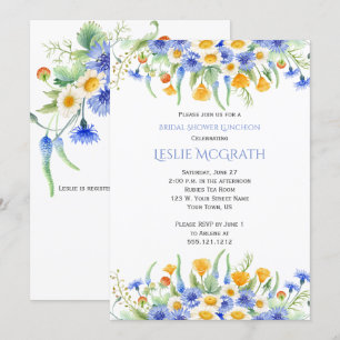 Watercolor-Wildblumen-Brautparty-Einladung Einladung