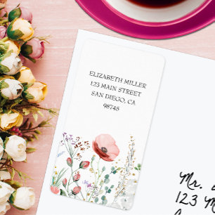 Watercolor-Wildblumen-Rücksendeadresse Adressaufkleber