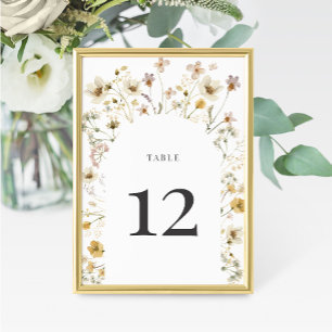 Watercolor Wildflower Arch Wedding Table Number Tischnummer