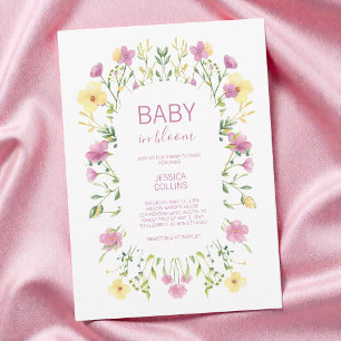 Watercolor-Wildflower-Baby-in-Bloom-Baby-Shower Einladung