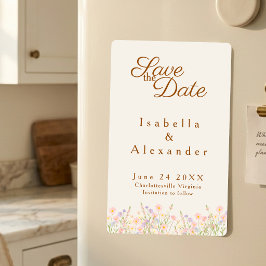 Watercolor Wildflower botanical pastel bottom flow Magneteinladung