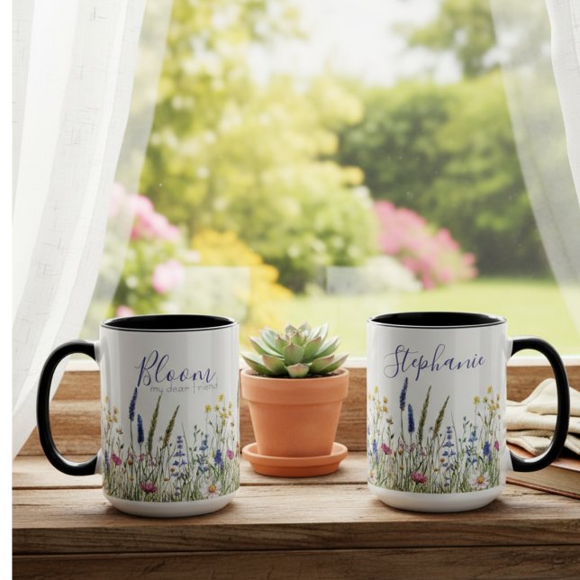 Watercolor Wildflower Meadow "Bloom" Tasse (Watercolor Wildflower Meadow "Bloom" Mug)