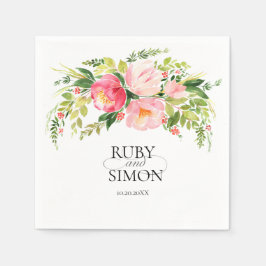 watercolor wildflower meadow wreath wedding serviette