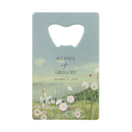 Watercolor Wildflower Mountain Landscape Wedding Geldbeutel Flaschenöffner