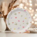 Watercolor Wildflower pattern baby shower Pappteller<br><div class="desc">Watercolor Wildflower pattern baby shower Paper Plates
Matching items available.</div>