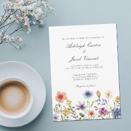 Watercolor Wildflower Pretty Spring Garden Wedding Einladung