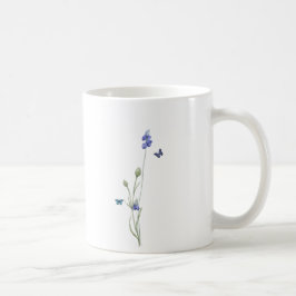 Watercolor Wildflowers and Blue Watercolor stripes Kaffeetasse