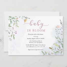 Watercolor Wildflowers Baby Shower Invitation Einladung