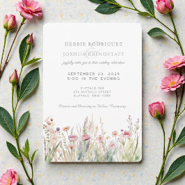Watercolor Wildflowers Floral Wedding Invitation  Einladung