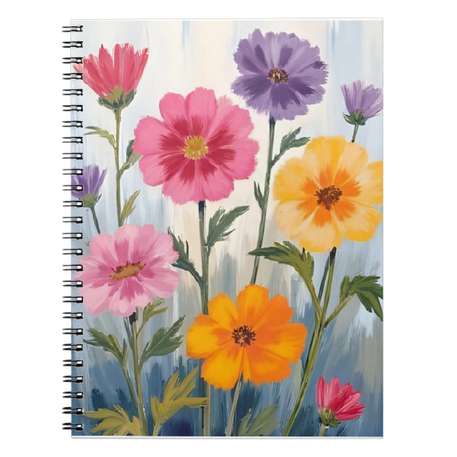Watercolor Wildflowers | Flower Field Painting  Notizblock (Vorderseite)