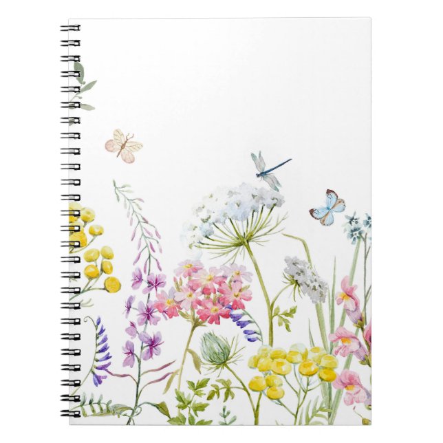 Watercolor Wildflowers Summer Meadow Floral  Notizblock (Vorderseite)