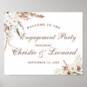 Watercolor Willkommen Elegante Boho Engagement Par Poster
