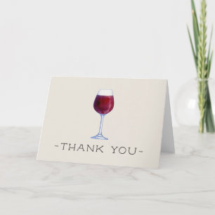 Watercolor Wine Thank You Cards Personalized Dankeskarte