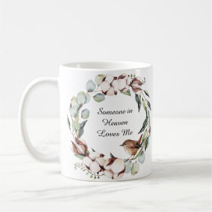 Watercolor Winter Bird Wreath Memorial Keepake Kaffeetasse