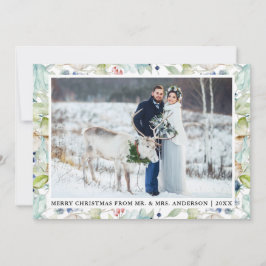 Watercolor Winter Blue Floral Hochzeit Weihnachten