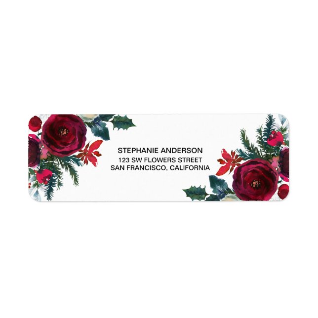 Watercolor Winter Burgund Blume (Vorne)