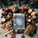 Watercolor Winter Flora Bibel Verse Blue Gold Feiertagspostkarte<br><div class="desc">Silber und Gold hervorgehobene Urlaubskarte mit einem rustikalen Aquarell der Winterflora. Bibelverse aus der King-James-Bibel: Ephesianer 2:8-9 - 1 Timothy 1:15 - "Dies ist ein treues Sprichwort und würdig aller Akzeptanz, dass Christus Jesus in die Welt kam, um Sünder retten; von denen ich Chef bin." "Weihnachtssegmente" anpassbare Botschaft auf der...</div>