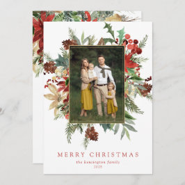 Watercolor Winter Floral Gold Fossil Weihnachten F