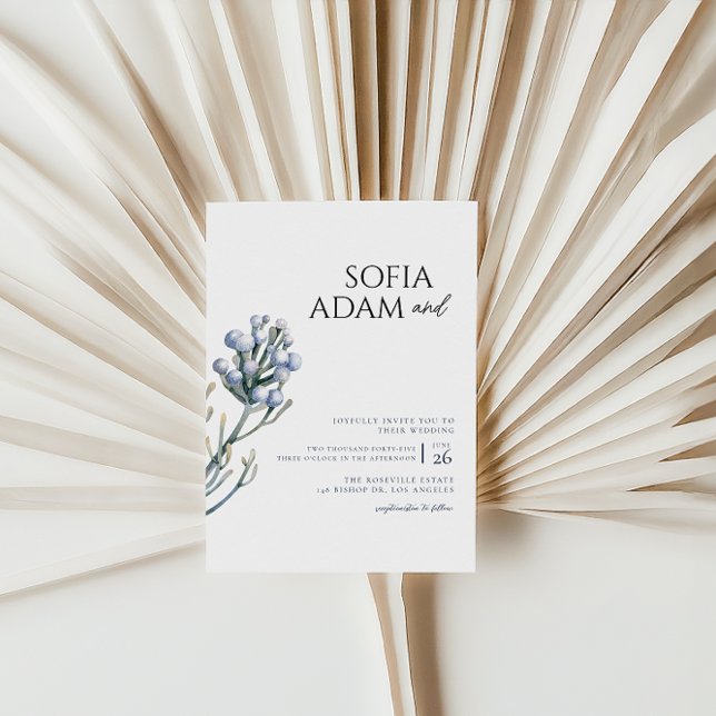 Watercolor Winter Floralr Wedding Party Einladung (Von Creator hochgeladen)