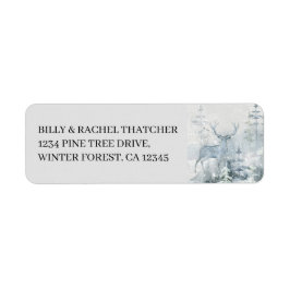 Watercolor Winter Forest and Stab Address Label