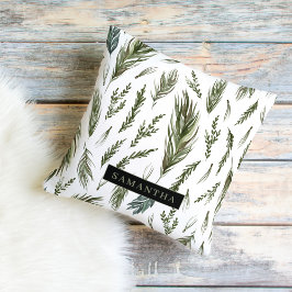 Watercolor Winter Green Seamless Muster Kissen