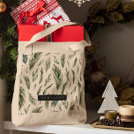 Watercolor Winter Green Seamless Muster Tragetasche<br><div class="desc">Watercolor Winter Green Seamless Muster</div>