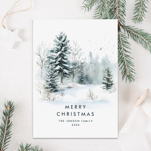 Watercolor Winter Landschaft Weihnachten