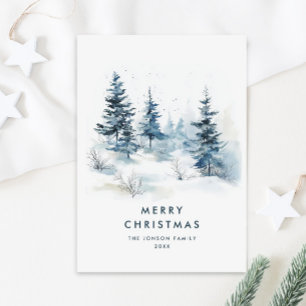 Watercolor Winter Landschaft Weihnachten