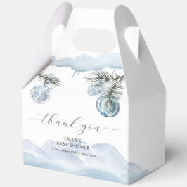 Watercolor Winter Mountain Snowflake Baby Shower Geschenkschachtel