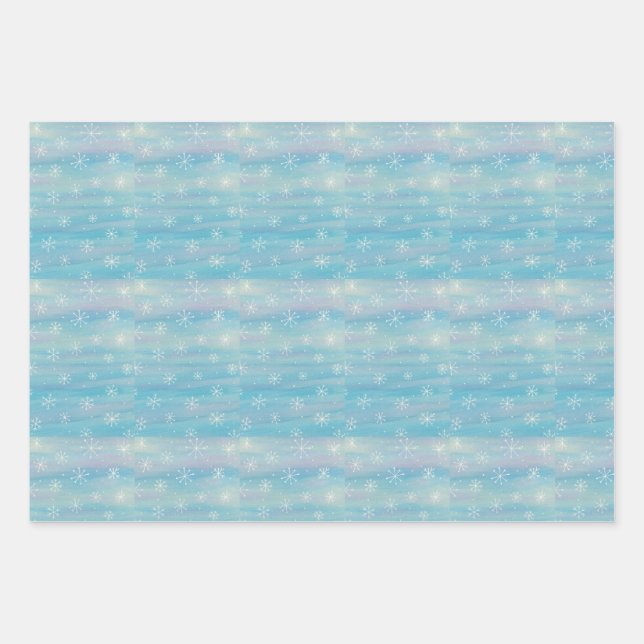 Watercolor Winter Pattern Geschenkpapier Set (Vorderseite)