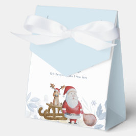 Watercolor Winter Sleigh Moose Santa Baby Shower Geschenkschachtel