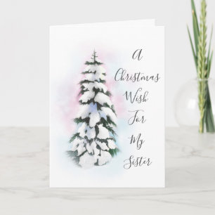 Watercolor Winter Tree Vignette Karte