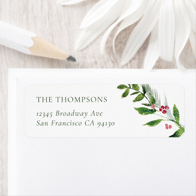 Watercolor Winter Verlasse Weihnachten Rücksendead (Insitu)