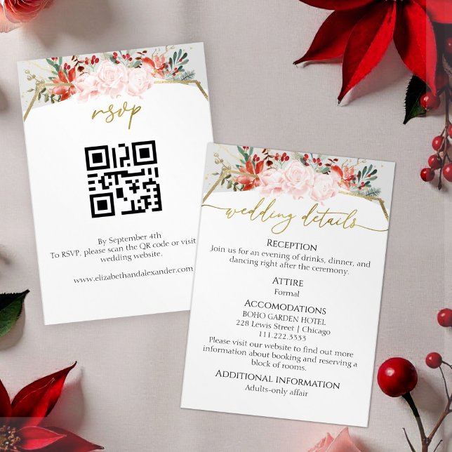 Watercolor Winter Wedding Details | UAWG | | QR-Co Begleitkarte (Von Creator hochgeladen)
