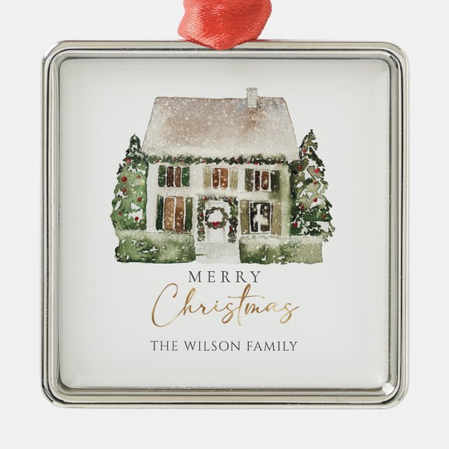 Watercolor Winter Weihnachtsschmuck (Vorne)