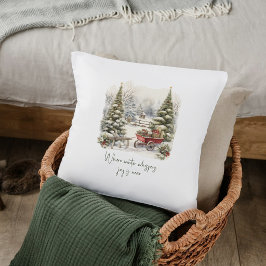 Watercolor Winter Whispers Storybook Weihnachten Kissen