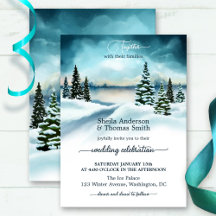 Watercolor Winter Wonderland Hochzeit Einladung