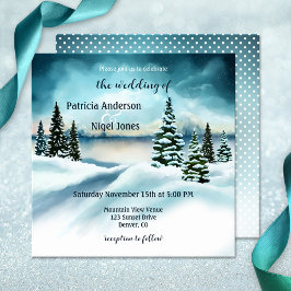 Watercolor Winter Wonderland Hochzeit Einladung