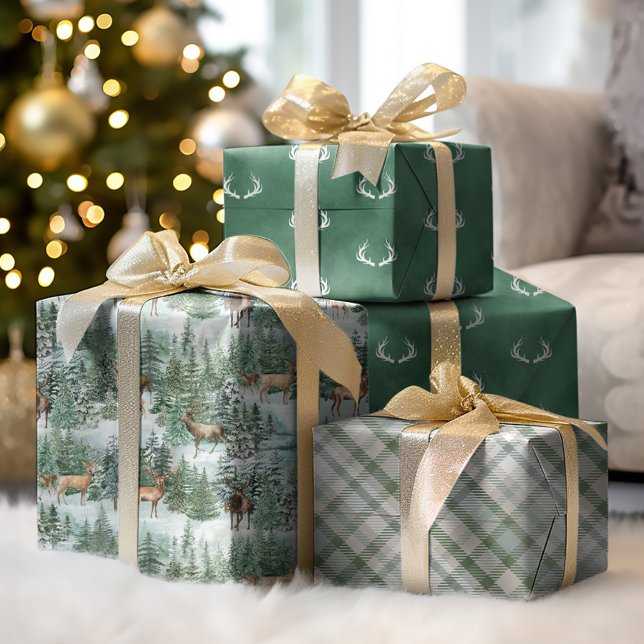 Watercolor Winter Woodland Weihnachtsbaum Geschenkpapier Set (Von Creator hochgeladen)