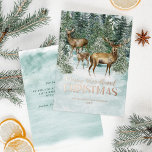 Watercolor Winter Woodland Weihnachtszeit Rose Gol Folien Feiertagskarte<br><div class="desc">Wünschen Sie Ihrer Familie und Ihren Freunden ein frohes Woodland Weihnachten mit dieser eleganten Goldfolie Winterwald-Urlaubskarte mit einer Hirschfamilie im verschneiten Wald. Bitte kontaktieren Sie mich über Zazzle Chat für Design-Hilfe oder weitere passende Produkte.</div>